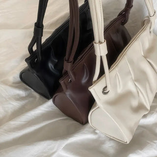Modern Shirring Bag   Wedding Guest Bag, Office Bag, Daily Bag, Leather Shoulder Bag, Square Handbag