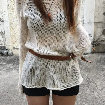 Mohair V-neck Long Knit