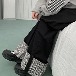 Aria check wide pants
