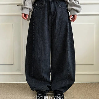 Ramon Stripe Denim Wide Balloon Pants