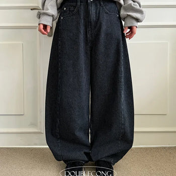 Ramon Stripe Denim Wide Balloon Pants