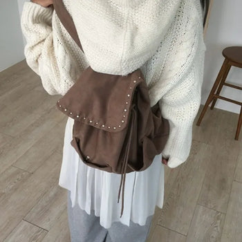 Suede Rivet Backpack