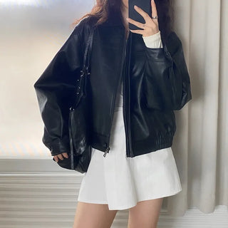 Classic Leather Blouson   Transitional Leather Jacket, Rider Jacket, Brown Leather Jacket