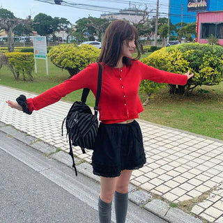 Melo Punching Sleeveless Cardigan Set 4 Colors