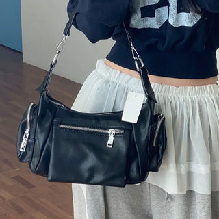 Furniz Leather Pocket Shoulder Bag