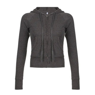 Ribbed Slim Fit Zip-Up Hoodie