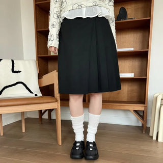 Curve Wrap Pleated Midi Skirt