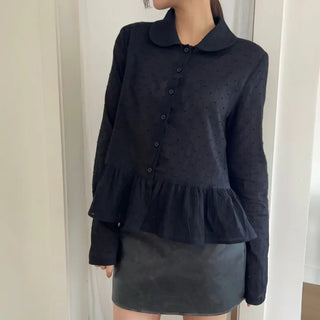 Layered Dot Frill Shirt