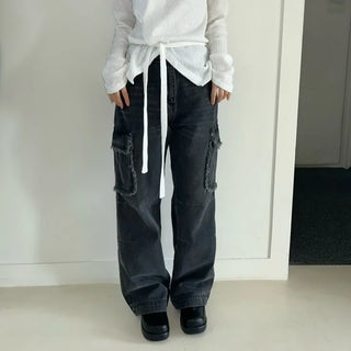 Length Type* Fringe Cargo Denim Pants