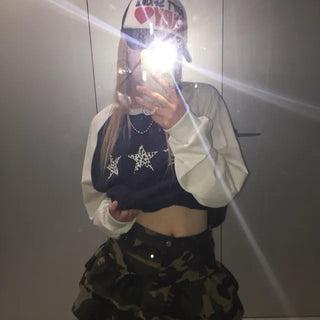 Leopard star raglan t-shirt
