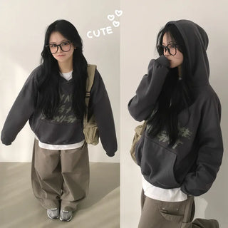 Lettering Point! Spray Lettering Oversized Boxy Hoodie