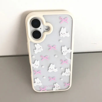 Belling Rabbit Ribbon Transparent iPhone Case