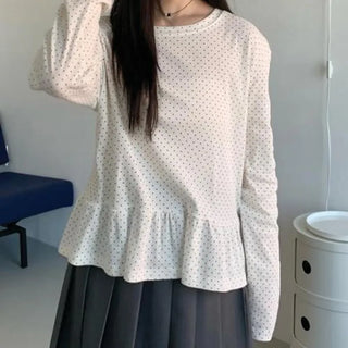 Red Dot Frill T-shirt