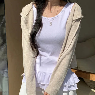 Fairy Boucle Knit Hooded Cardigan