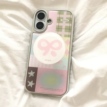 Vintage Patch Ribbon Smart Talk Set Epoxy iPhone Case