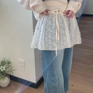 Ribbon flare wrap skirt