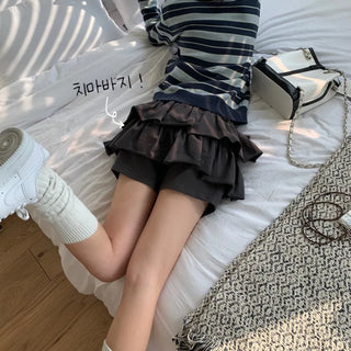 [Skirt-Pants] Spring Tiered Training Elastic Mini Skirt