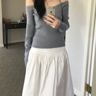 Halter Off-Shoulder Knit (2 colors)