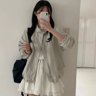 Oversized Drawstring Windbreaker  Windbreaker Jacket