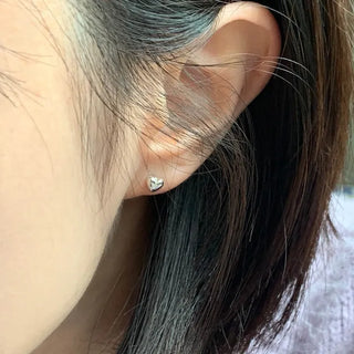 Heart Mini Volume Silver Earrings