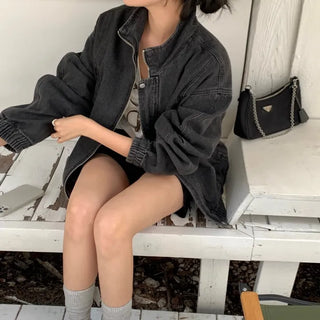 Lier Two-Way Balloon Oversized Denim Field Jumper
