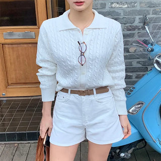 Fuzzy Cotton Cable Knit Cardigan