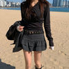 Frill striped mini skirt pants 1 color