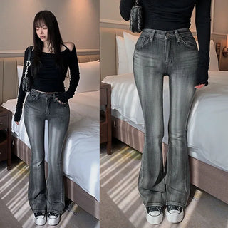 Trimi High-Fit Washed Bootcut Pants
