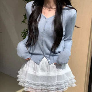 Leple V-neck Simple Cardigan