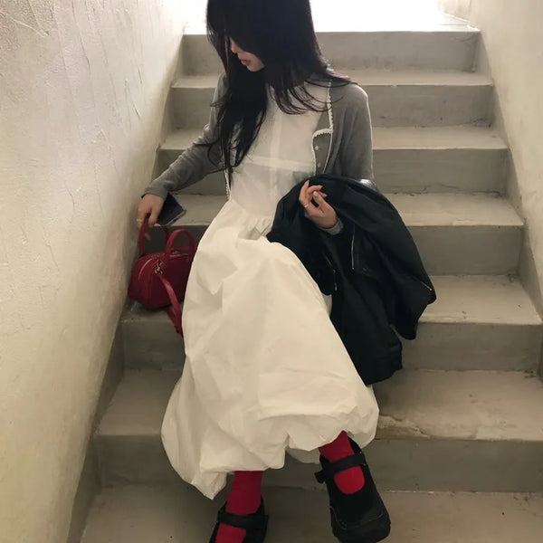 Balloon long dress