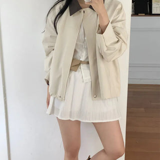 Contrast Collar Oversized Field Jacket