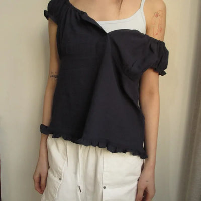 Vintage Frill Blouse (3 colors)