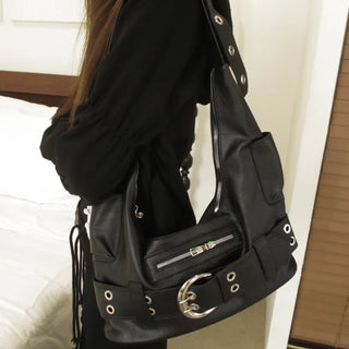 Black Chic Belt Shoulder Crossbody Bag