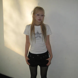 Punk studded shorts
