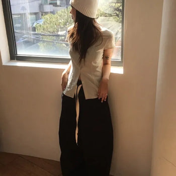 Waist Carpenter Wide Pants