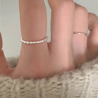 Slim Rope Twist Open Ring