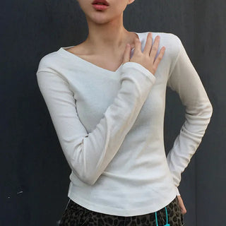 Miyute Slim V-neck Long Sleeve