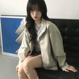 Wrinkle leather jumper