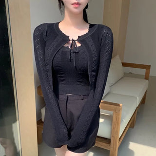 Dear Cozy Punched Lace Cardigan