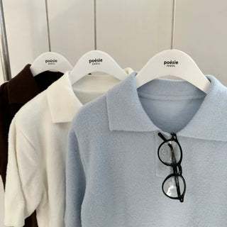 Koi Fluffy Collar Knit