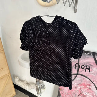 Kitsch Frill Dot Short Sleeve Polo Shirt