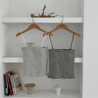 Edge Stripe Ribbed Sleeveless Top