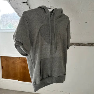 Love Patch Puff Short Sleeve Hoodie