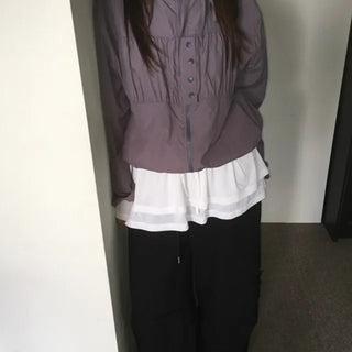 Nerd Shirred Windbreaker