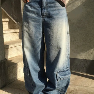 Cargo Loose Washed Denim