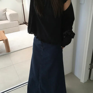Muir Slit Denim Long Skirt