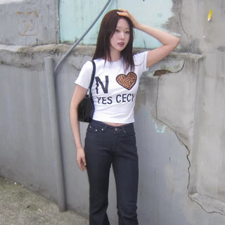 Blair Low Waisted Boot Cut Pants Non-Faded Low-Rise Denim Bootcut