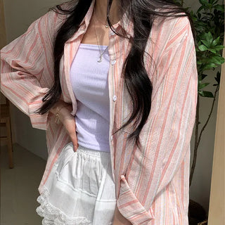 Fluff Stripe Oversized Shirt