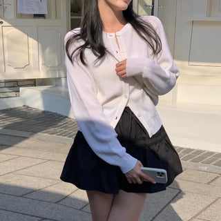 Rubber Hacci Raglan Loose Fit Knit Cardigan