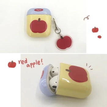 Red Apple Keyring Set AirPods Case